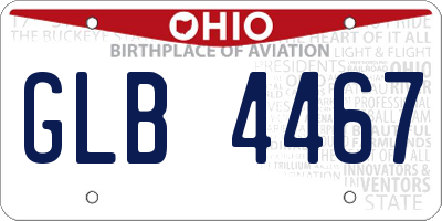 OH license plate GLB4467