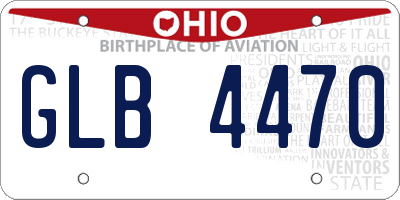 OH license plate GLB4470