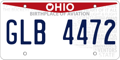 OH license plate GLB4472