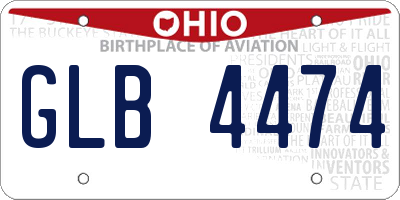 OH license plate GLB4474