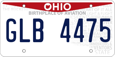 OH license plate GLB4475