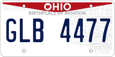 OH license plate GLB4477