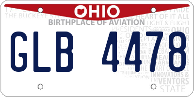 OH license plate GLB4478