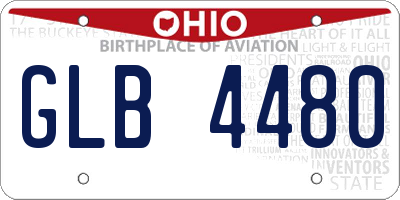 OH license plate GLB4480