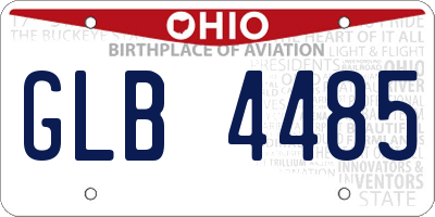 OH license plate GLB4485