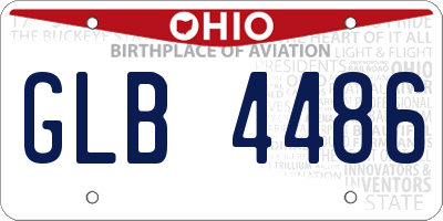 OH license plate GLB4486