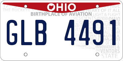 OH license plate GLB4491
