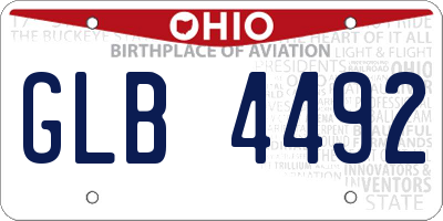 OH license plate GLB4492