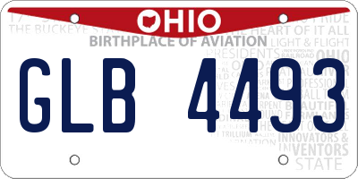 OH license plate GLB4493