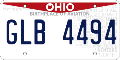 OH license plate GLB4494