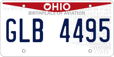 OH license plate GLB4495