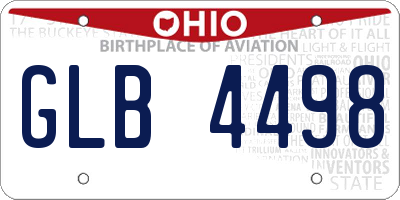 OH license plate GLB4498