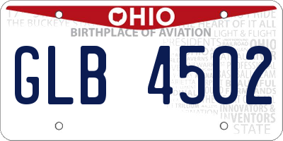 OH license plate GLB4502
