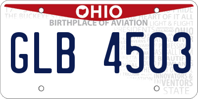 OH license plate GLB4503