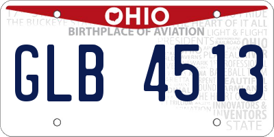 OH license plate GLB4513
