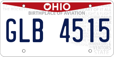 OH license plate GLB4515