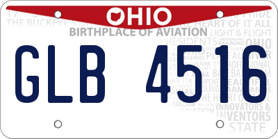 OH license plate GLB4516