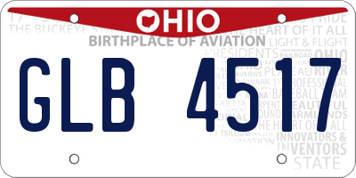 OH license plate GLB4517