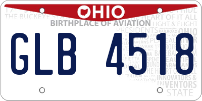 OH license plate GLB4518