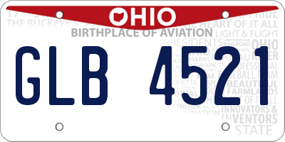 OH license plate GLB4521