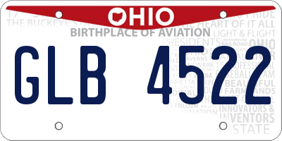 OH license plate GLB4522
