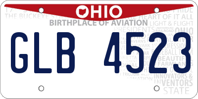 OH license plate GLB4523