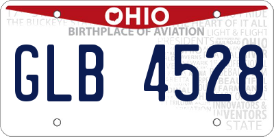 OH license plate GLB4528