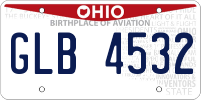 OH license plate GLB4532