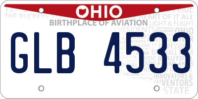 OH license plate GLB4533