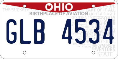 OH license plate GLB4534