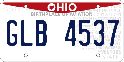OH license plate GLB4537