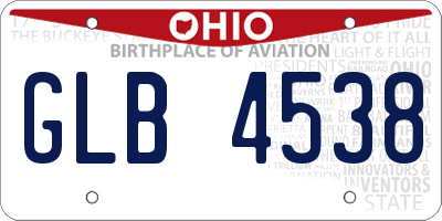 OH license plate GLB4538