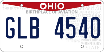 OH license plate GLB4540