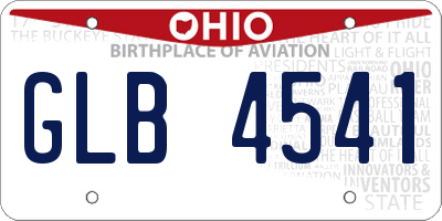OH license plate GLB4541