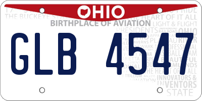 OH license plate GLB4547