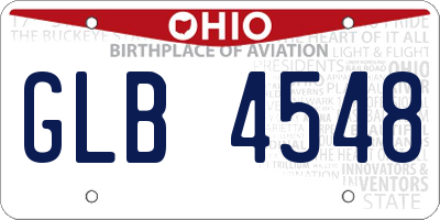 OH license plate GLB4548