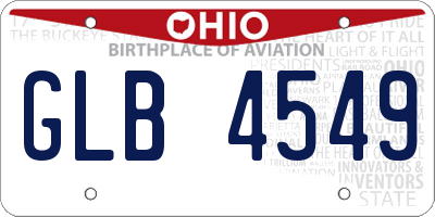 OH license plate GLB4549