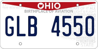 OH license plate GLB4550