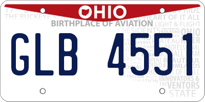 OH license plate GLB4551