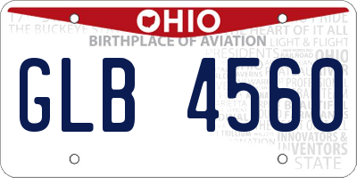 OH license plate GLB4560