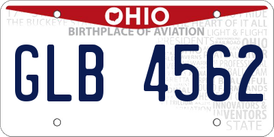 OH license plate GLB4562