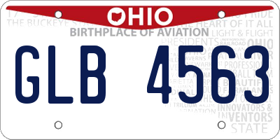 OH license plate GLB4563