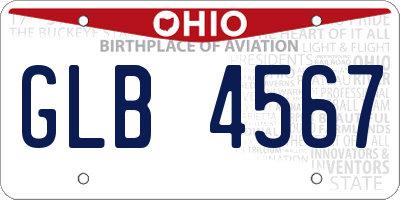 OH license plate GLB4567