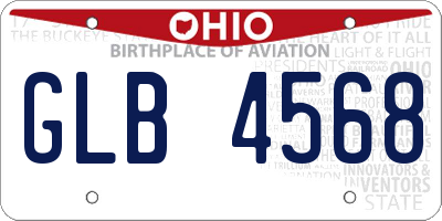 OH license plate GLB4568