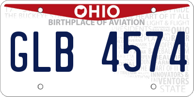 OH license plate GLB4574