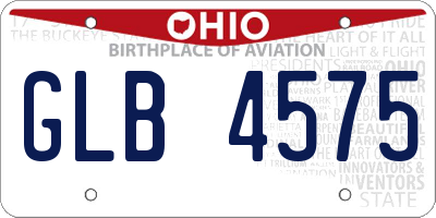 OH license plate GLB4575