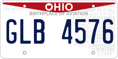 OH license plate GLB4576