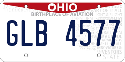 OH license plate GLB4577