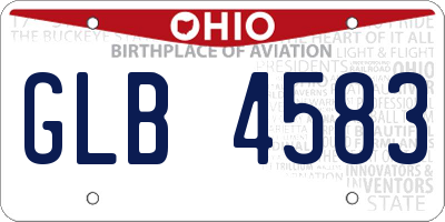 OH license plate GLB4583