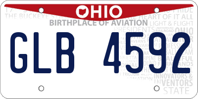 OH license plate GLB4592